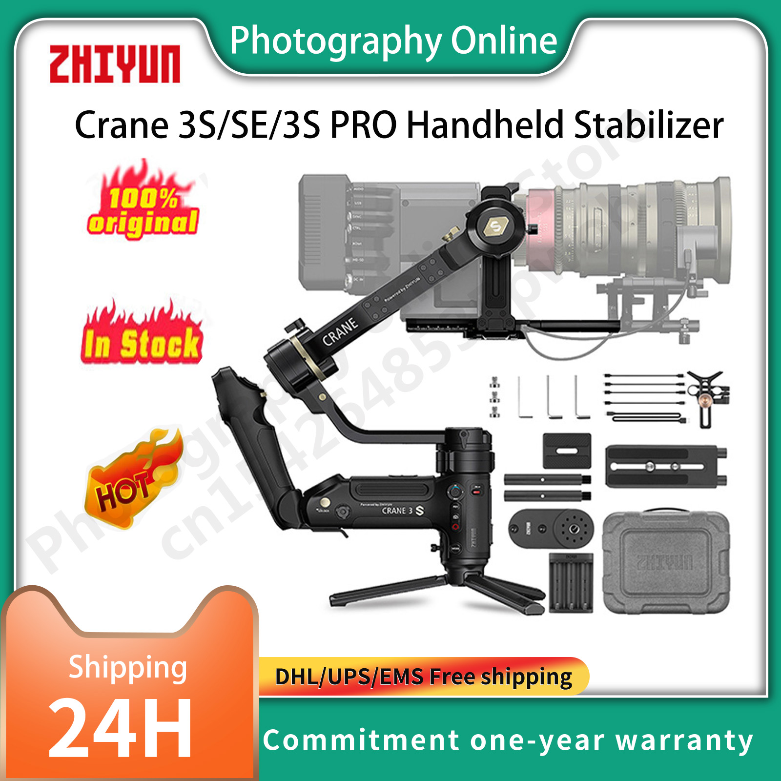 ZHIYUN Crane 3S-E/Crane 3S 3-Axis Handheld Gimbal Payload 6.5KG for Video Camera DSLR Camera Stabilizer New Arrival