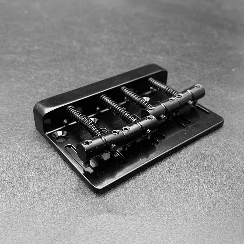 Vintage 4 String Bass Bridge Length 79.5x49.5/53MM Bass Fixed Bridge Saddle Top Load Black/Chrome