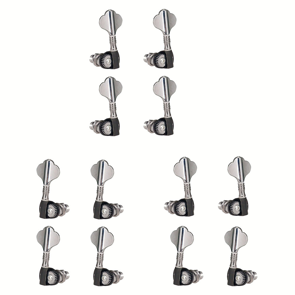 Complete Set Set of 4PCS Chrome Bass Tuning Pegs Machine Heads Tuners for Bass Guitar Parts Durable Hard Zinc Alloy Material