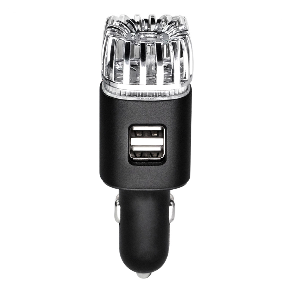 2 in 1 Car Air Purifier Air Freshener Dual USB Car Charger Mini Auto Car Fresh Air Ionic Purifier Oxygen Ozone Ionizer Cleaner