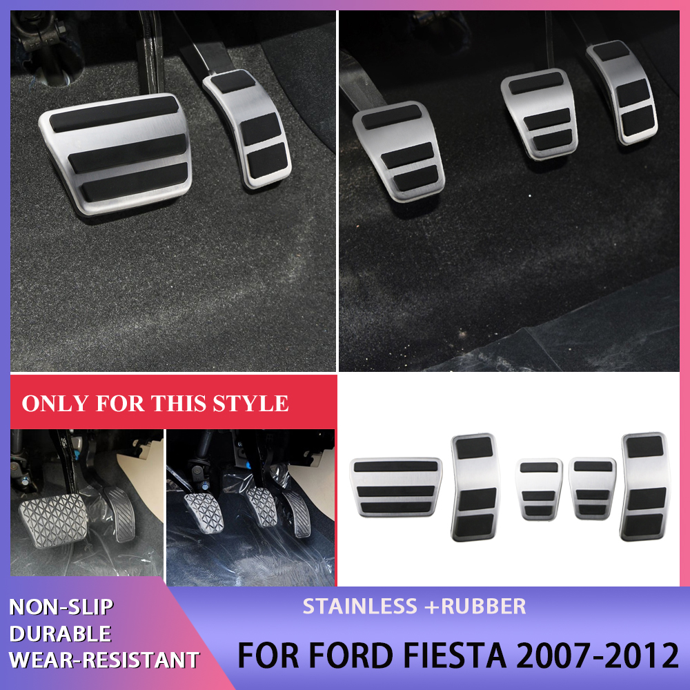 Car Brake Pedal Accelerator Gas Footrest Pedals Pad Cover Fit for Ford New Fiesta MK7 2008 2009 2010 2011 2012 2013 Accessories