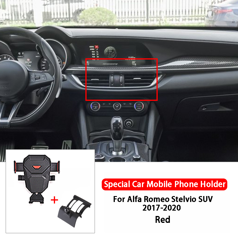 Car Mobile Phone Holder For Alfa Romeo Stelvio Giulia 2017-2020 Car Styling Dashboard Air Vent Mount Bracket Cell Phone Holder
