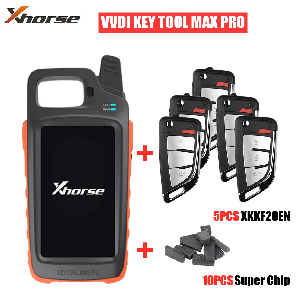 Newest Xhorse VVDI Key Tool Max PRO With 10pcs Universal XKKF20EN Remote Key Combines Key Tool Max and Mini OBD Tool Functions
