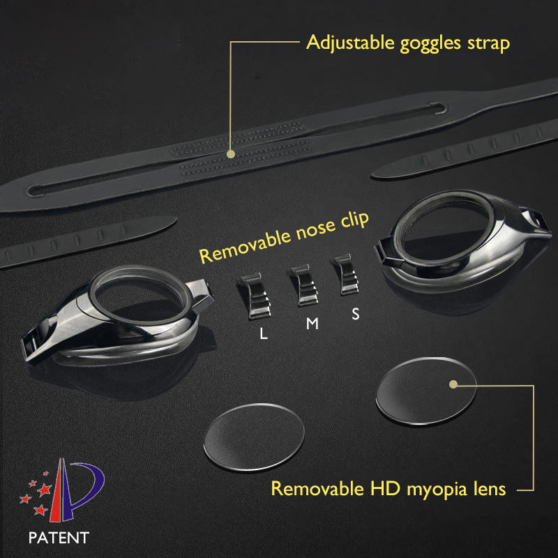 Anti-Fog Myopia Swim Eyewear Waterproof Swimming Diving Goggles Water Sport Glasses Farsightedness/Astigmatism Custom Degree
