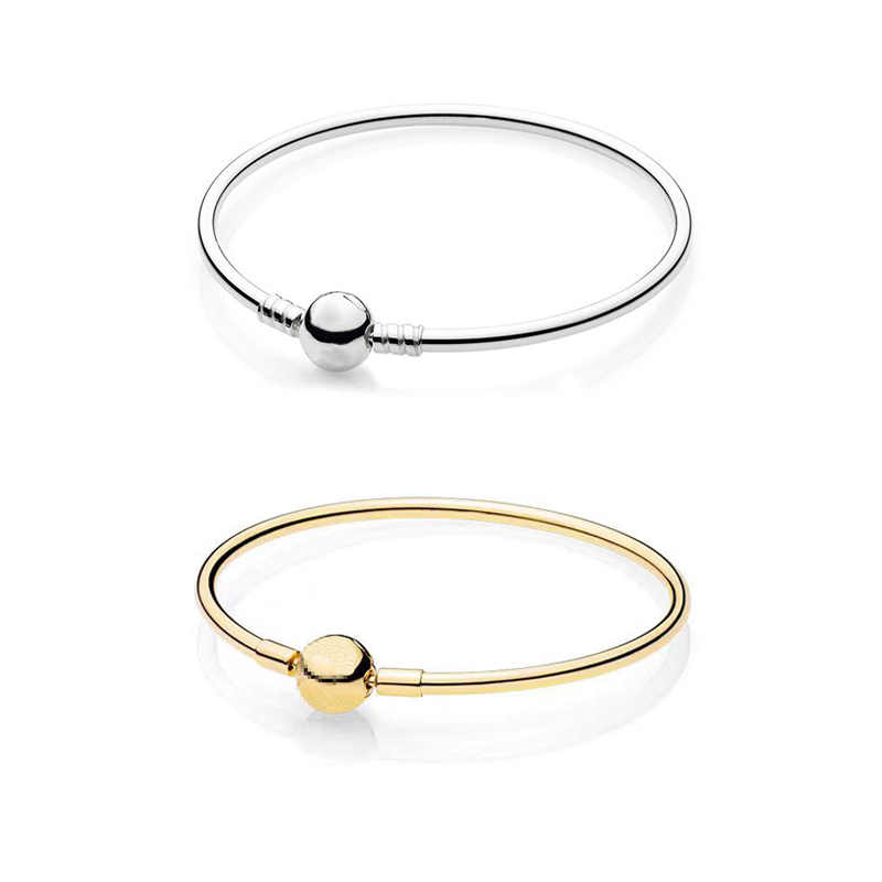 Bracelets Authentiques Femme S925 Argent Sterling Charm Créateur Bracelet Cadeau Anniversaire Noël DIY Fabrication de Bijoux BR055