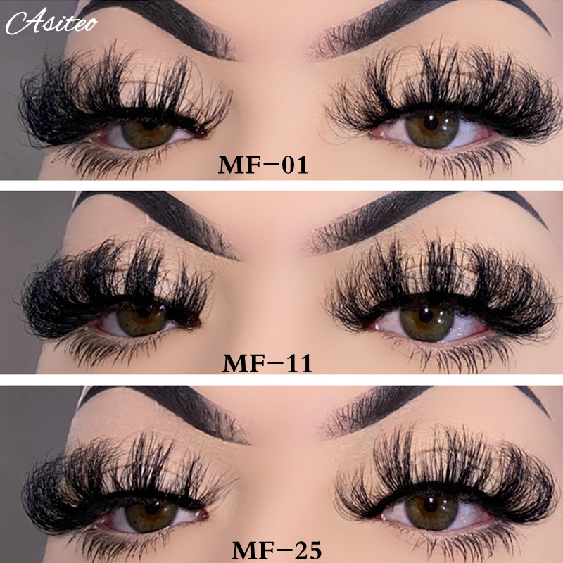 Asiteo New Arrival 25mm Real Mink Lashes Wholesale Bulk 3d False Eyelashes Makeup Handmade Soft Volume Natural Fluffy Lashes