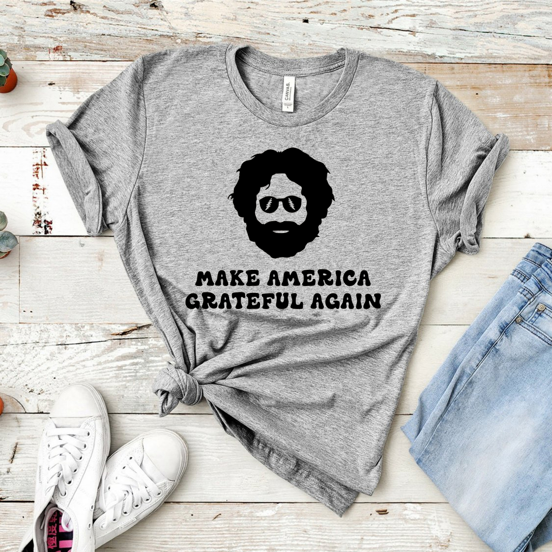 Make America Grateful Again Shirt Funny Jerry Garcia Graphic Tee The Grateful-Dead Merch Shirts Gift Gfor Fans Hipster Tops
