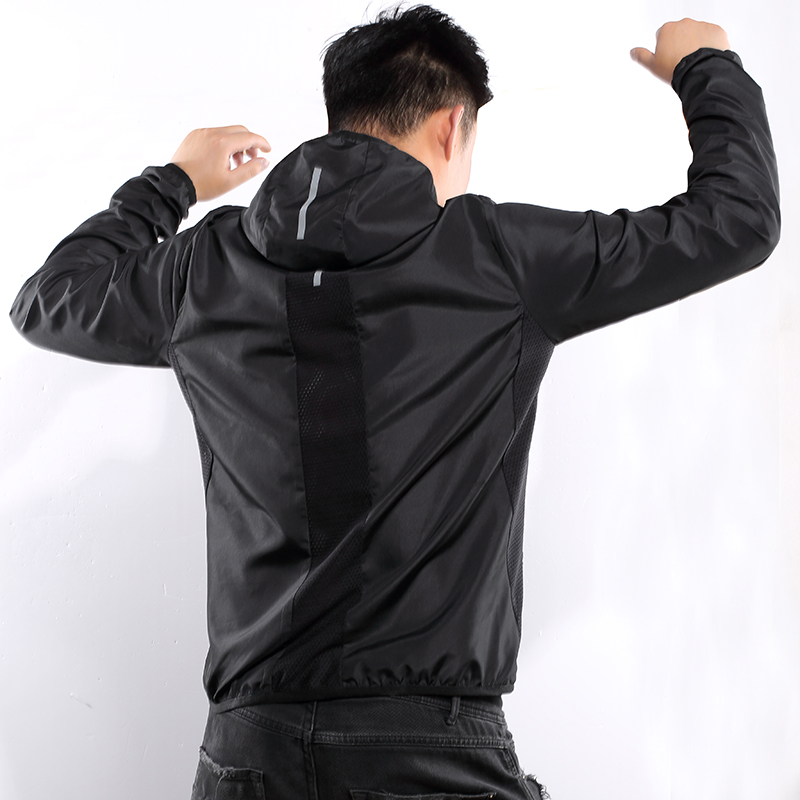 US Men's Summer Jackets Outdoor Ultra-light Waterproof Hiking Soft Shell Reflective Hooded Fishing Jacket Sunscreen Clothing Men