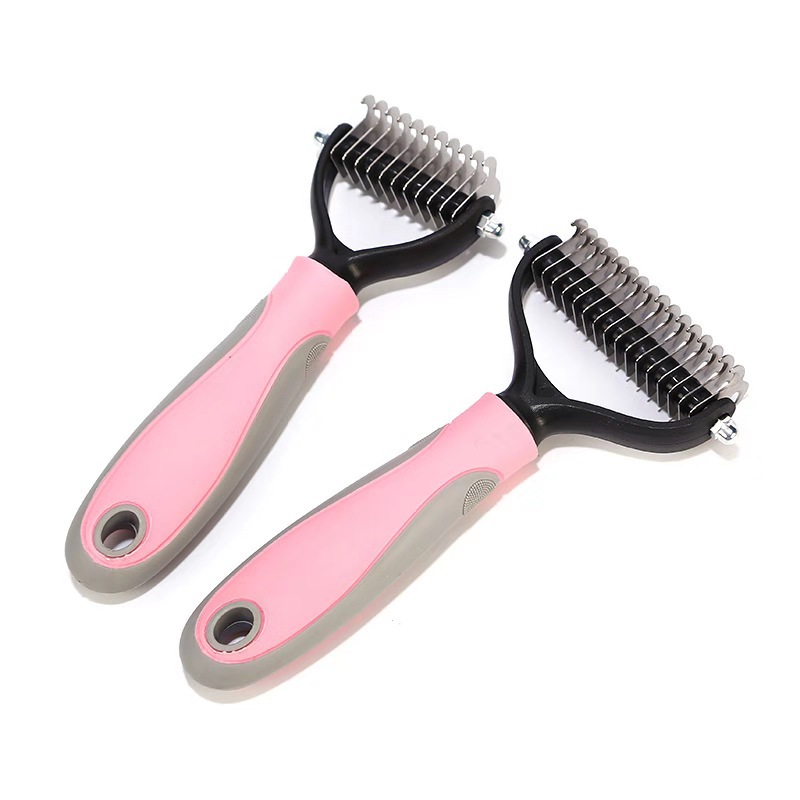 Dog Cat Deshedding Brush 2 Sides Hair Removal Comb Puppy Grooming Tools Pet Cat Undercoat Shedding Trimmer Pet Accessories