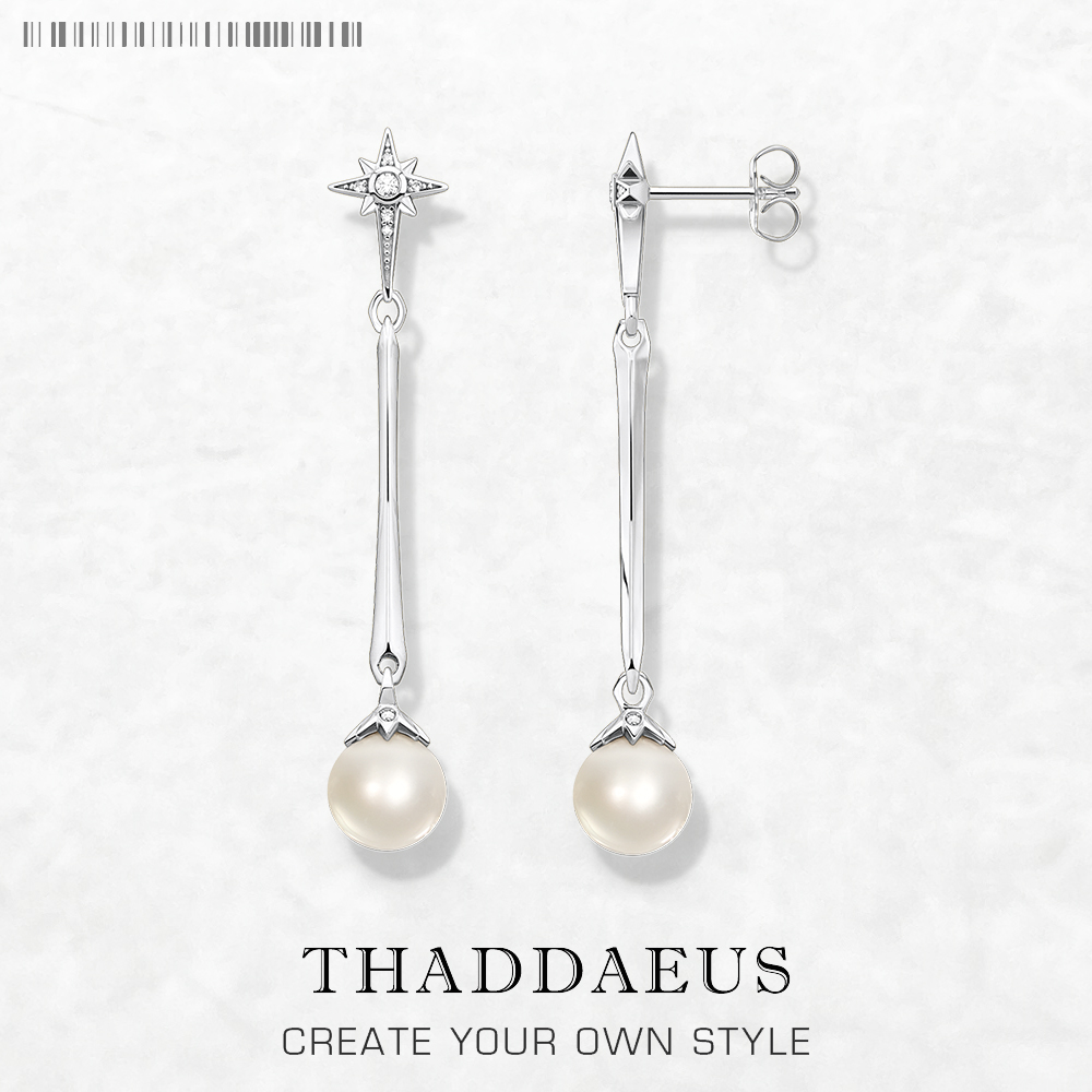 Earrings Freshwater Pearl Star New Vintage 925 Sterling Silver Gift For Women High Quality Fine Jewelry