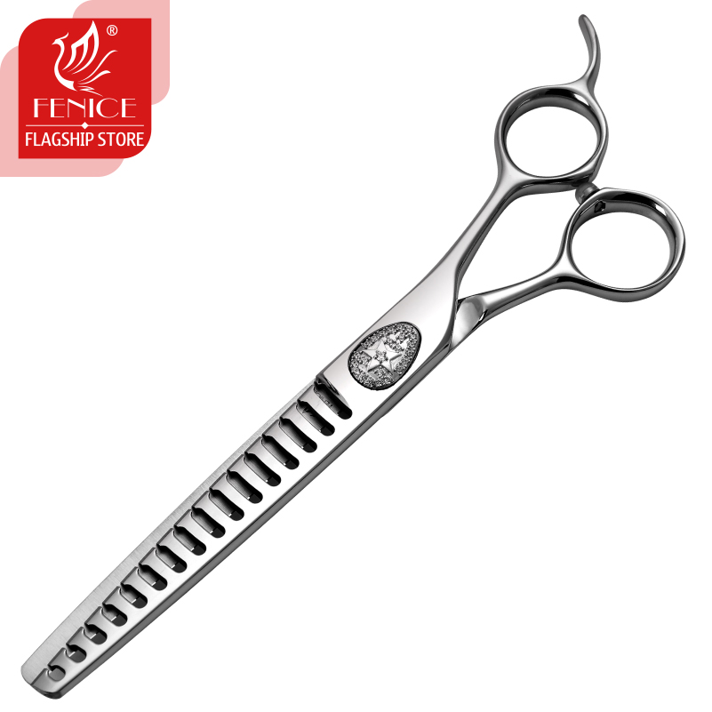 Fenice VG10 Steel 6.75 inch Professional Pet Scissors Dog Hairdressing Grooming Scissors Thinning Shears Thinning Rate about 70%