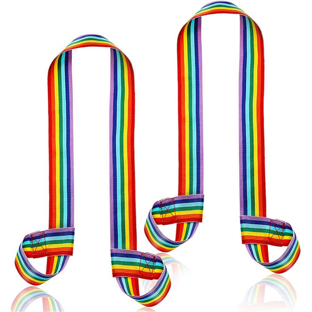2 Piece Rainbow Skate Strap Adjustable Skate Boot Strap Skate Strap Yoga Mat Strap Multipurpose Skate Strap Roller Skate Hand