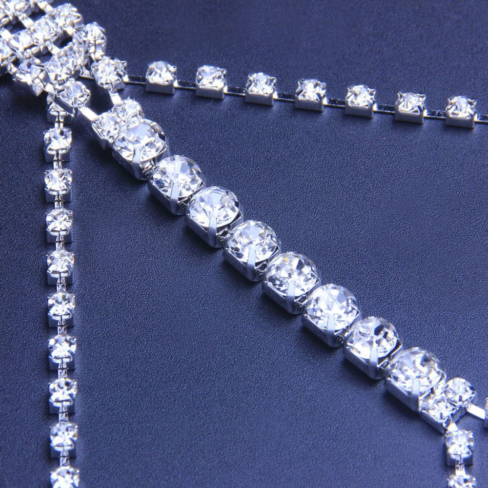 Full Rhinestone Multi-Layer Body Chain Beach Party Tassel Bra Jewelry