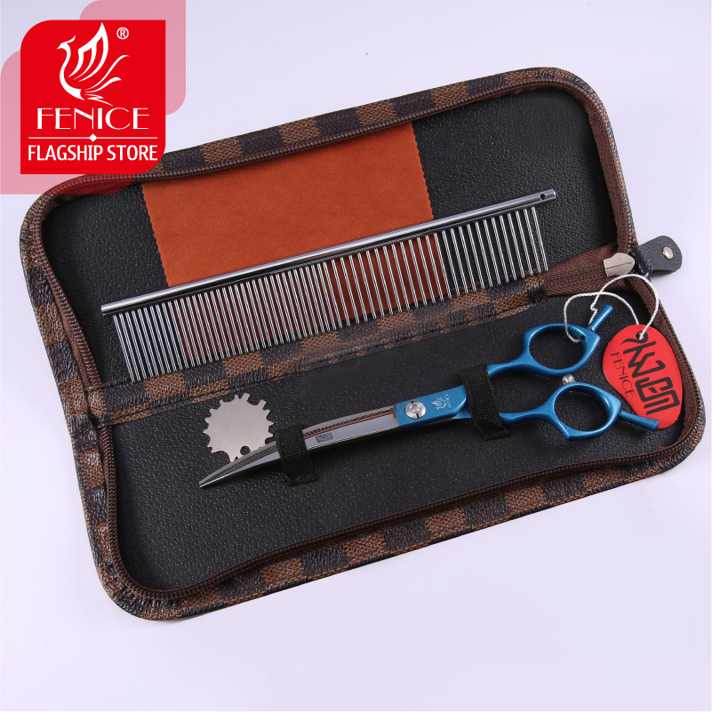 Fenice Jp440c Colorful 6.5 7.0 Inch Pet Cutting Scissors for Dog Grooming Straight Shears