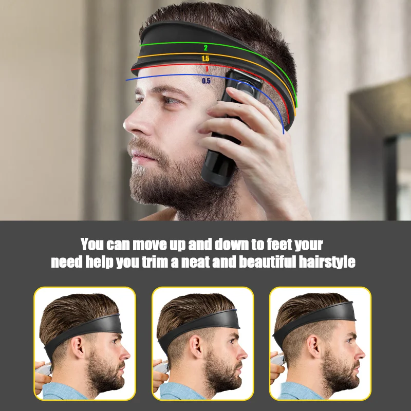 Men Hair Trimming Ruler Silicone Neckline Guide Haircuts Curved Headband DIY Home Styler Barber Comb Hair Styling Tools