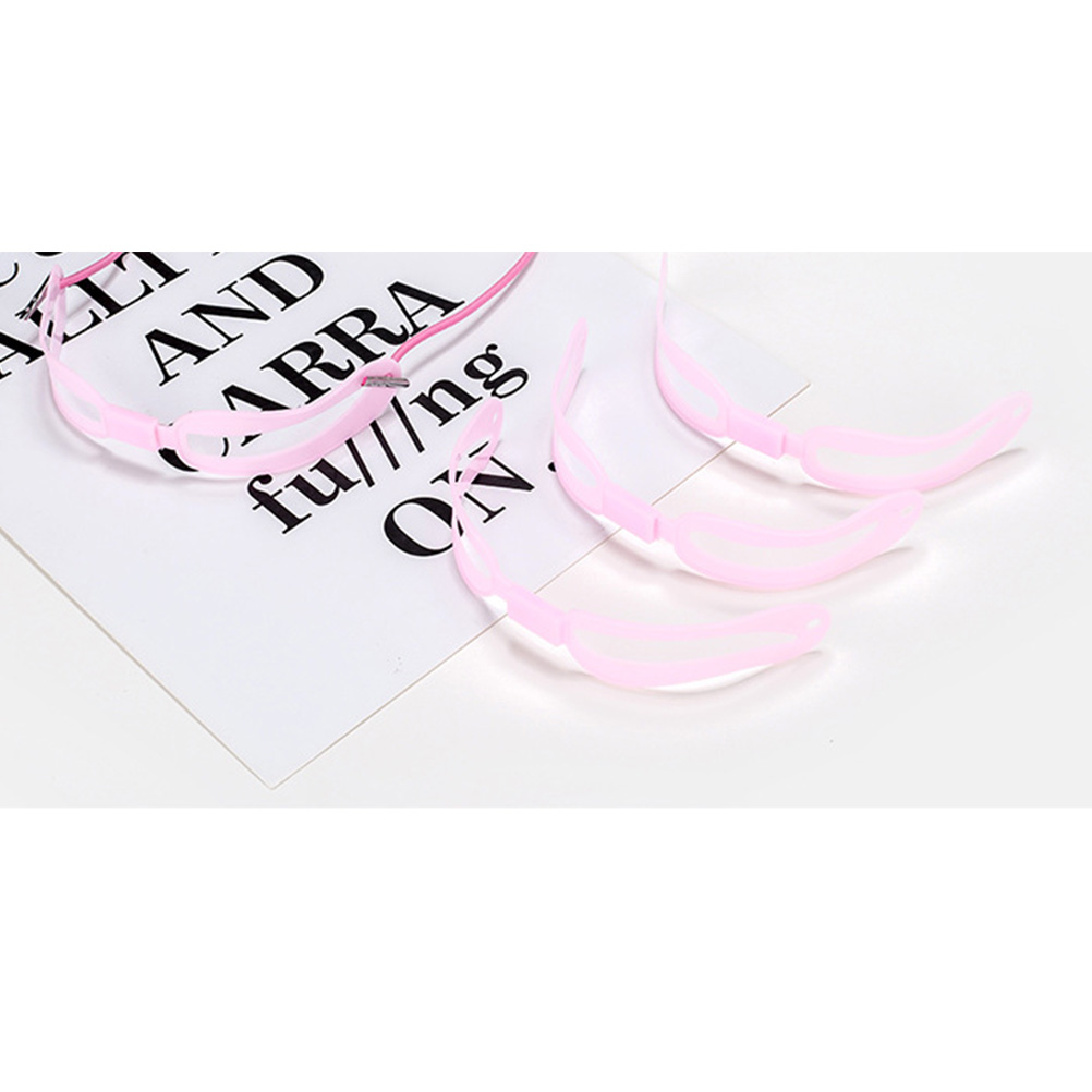 5 Sets/20pcs Lash Kit Eyebrow Assistant Suit Tool Reusable Card Grooming Stencil Pink Miss