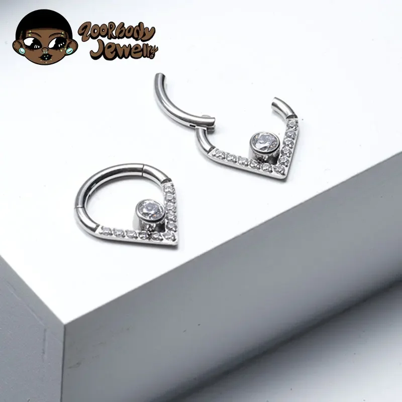 F136 Implant Grade Titanium 16G Hinge 8-10mm Nose Ring Earlobe Pillow Ring Earring Teardrop Septum 2023 New Piercing Jewelry
