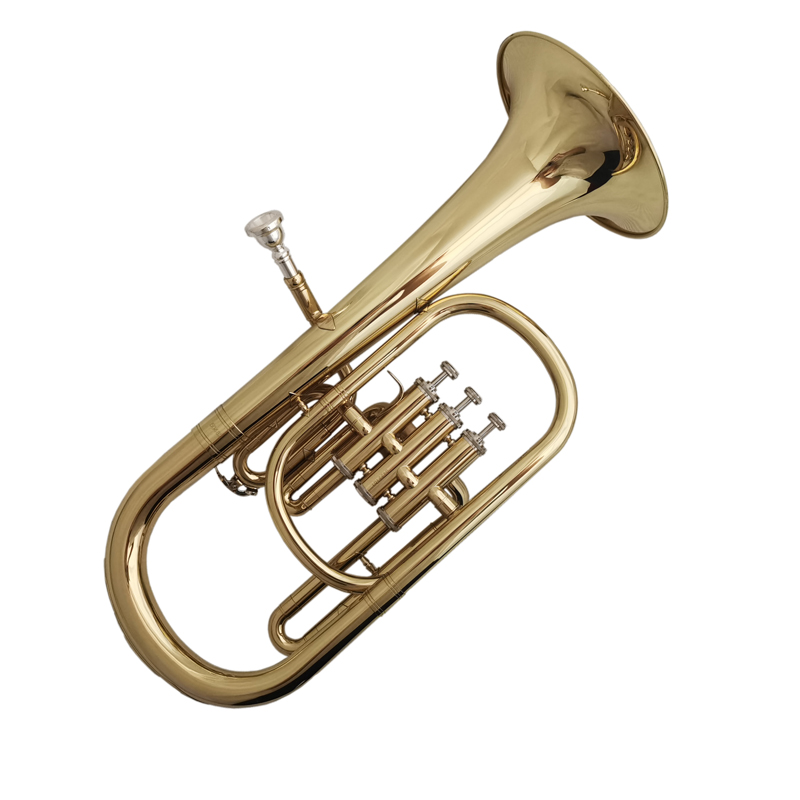 Eb Three Pistons Alto Horn Musical Instruments Yellow Brass Body Lacquer/Silver/Nickel Plated with Case Mouthpiece