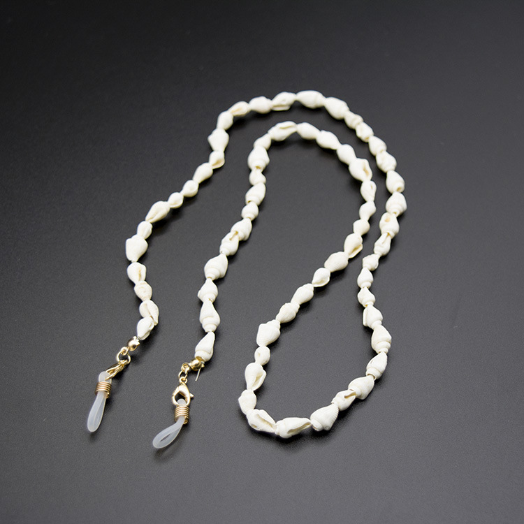 White Small Conch Shell Reading Glasses Chain Sunglasses Eyewears Cord Holder Neck Strap Rope Necklace Eyeglass String Lanyard
