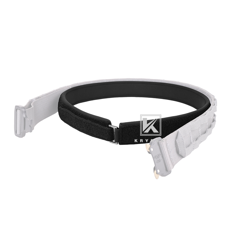 KRYDEX Tactical 1.5'' Padded Inner Men Belt Black Loop Lined Belt Comfortable Inner Duty Battle Shooting Belt