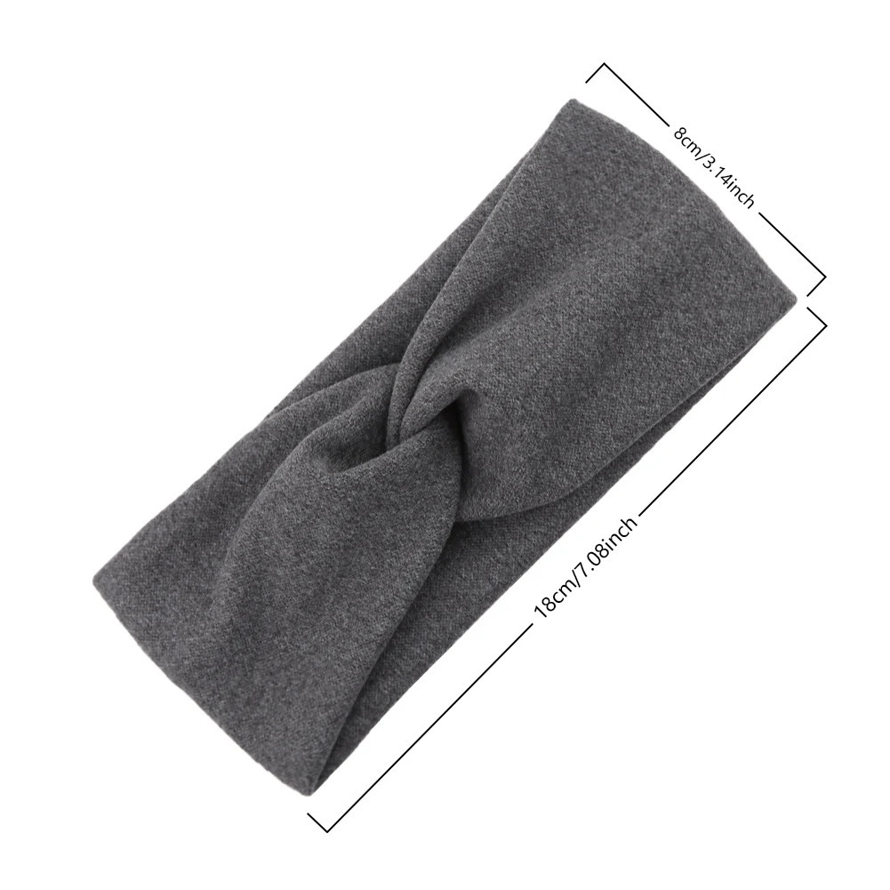 Solid Ribbed Baby Headbands Knotted Hair Tied Hairbands Faux Cashmere Wide Headwear Headwraps Kids Boys Girls Accessories 240625