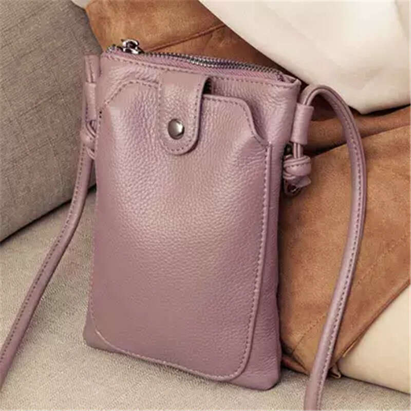 Top 2020 New layer Cowhide Phone for Women's Fashion Four Seasons Versatile Mini Shoulder with Diagonal Straddle Bag