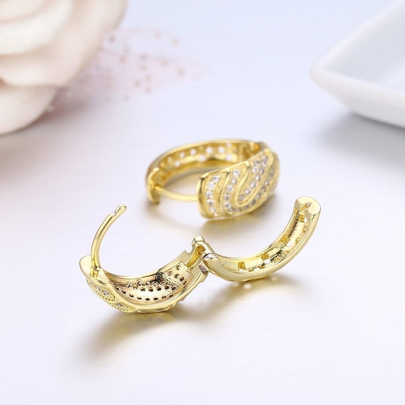Full CZ Fingerprint Small Circles Loop Huggie Hoops Earrings For Women Child Girls Kids Gold Color Jewelry Oorbellen Aretes Aros