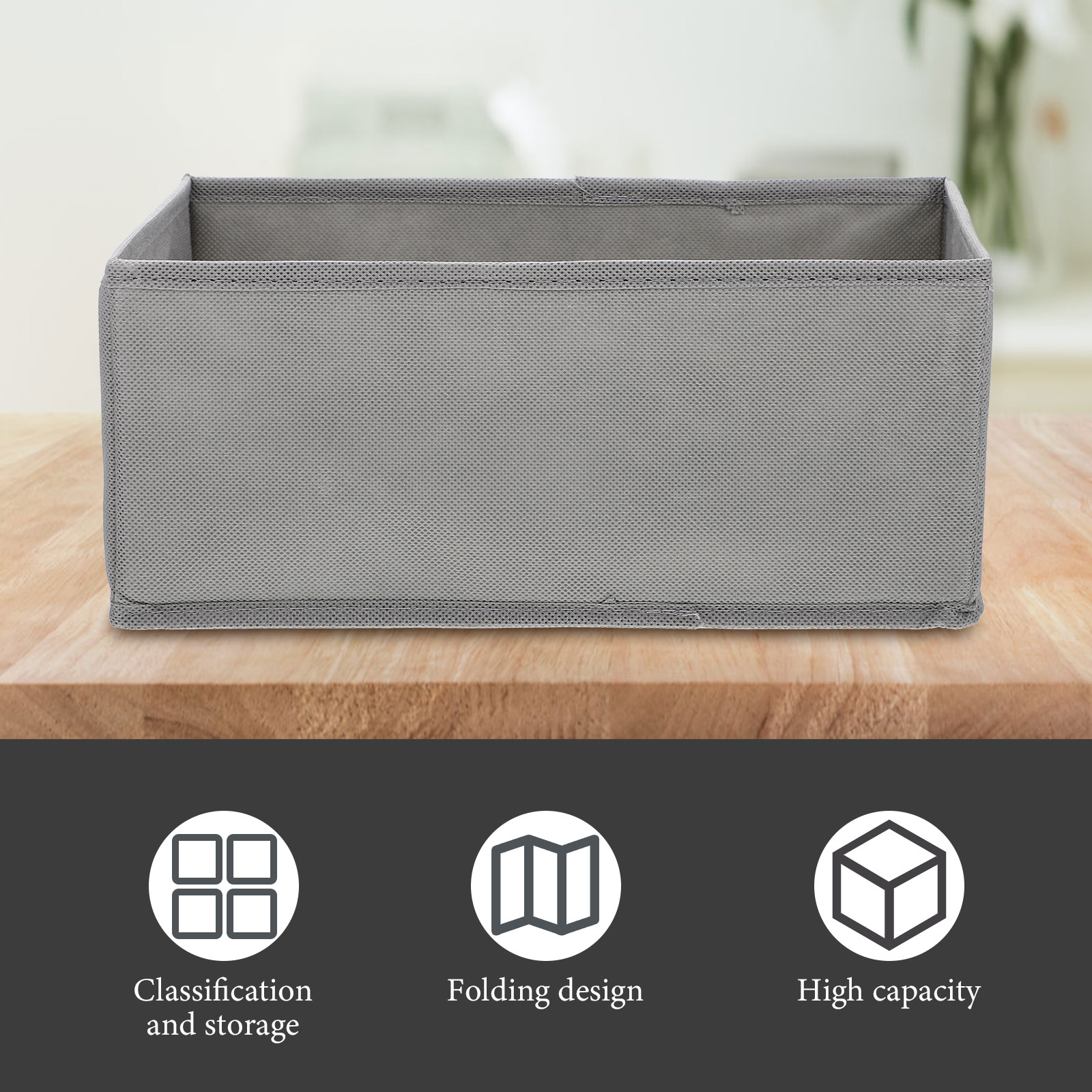 6 Pcs Closet Dresser Storage Box Baby Organizer Clothes Under- Bed Underpants Drawer Toy Basket Ties Case