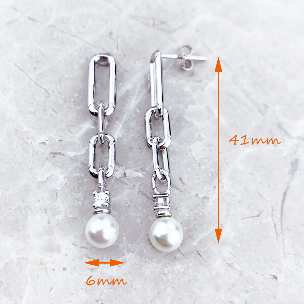 Cool Eyecatcher Earrings Link New Trendy Freshwater Pearls Gift For Women High Quality 925 Sterling Silver Fine Jewelry