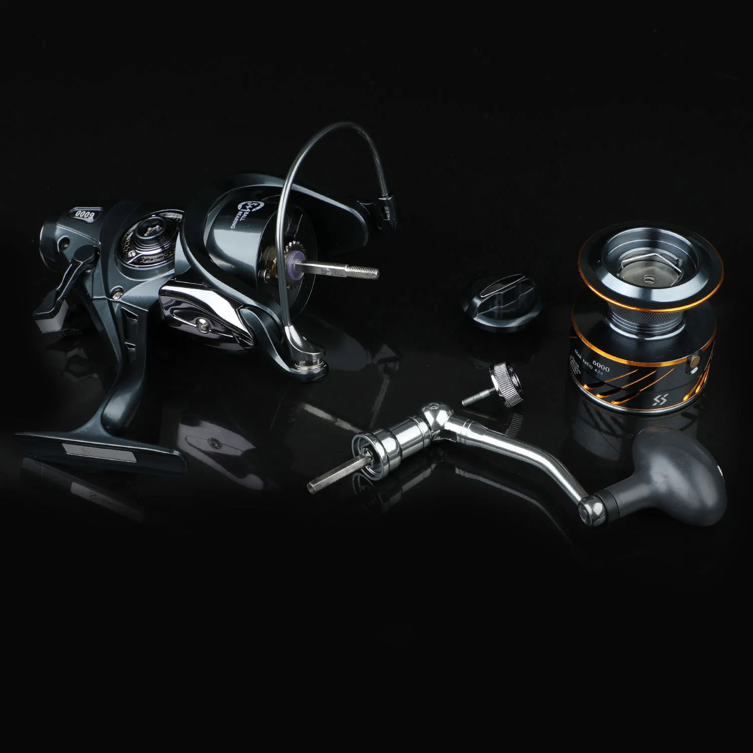 Sougayilang Front Rear Double Brake Max Drag 10kg 5.5:1 Super Strong Dual High Low Speed Carp Feeder Spinning Fishing Reel Pesca