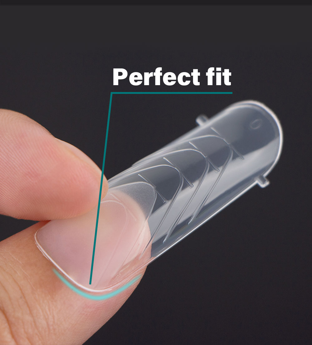 FILI Dual Forms Nail Mold Forms With Line Sticker Kit Silicone Nail Sticker Quick Building UV Gel Mold Fake Nail Top Form