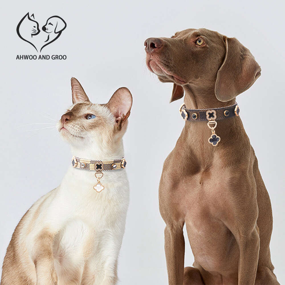 Comfortable Skin Feel PU Leather Small and Medium sized Dog Neck Cat Collar Pet Supplies Cat collar leash high quality