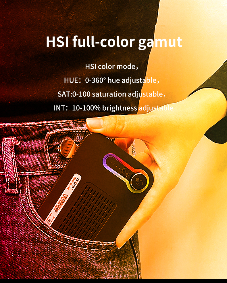 Ordro SL120 RGB Compact Video Light Mini Camera Lights Youtube Tiktok Live Stream Videos Lighting LED Photography Lamp 3000mAh