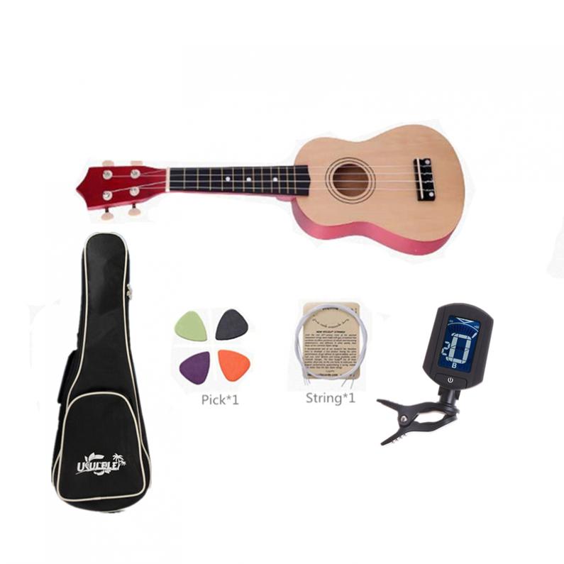 21 Inch Soprano Ukulele Hawaii 4 String Guitar Tuner Pick Ukelele Bag Musical Instruments for Children Kids Christmas Gifts