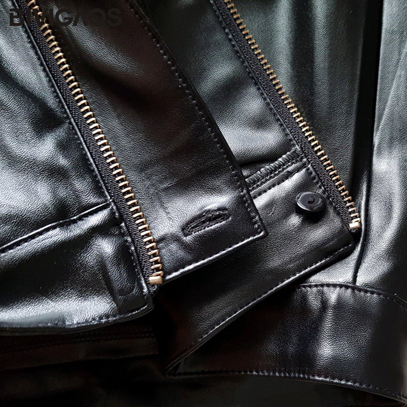 BIVIGAOS New Women's Large Ring Zipper PU Leather Skirt A-line Black High Waist Skirt Women Gothic Mini Skirt