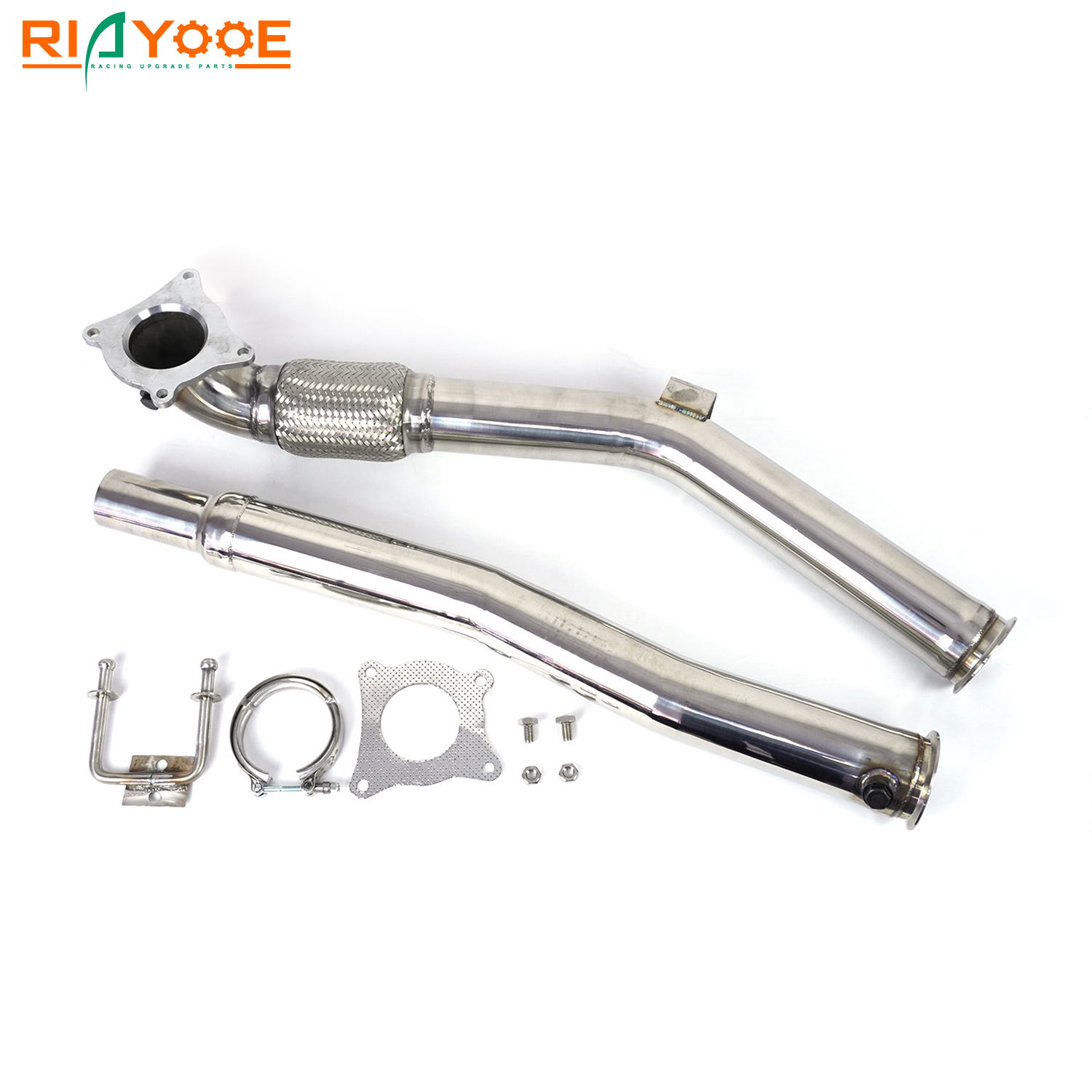 Car MK5 MK6 GTI Downpipe 2.5inch - 3inch Down Pipe for Audi A3 for Volkswagen VW Golf MK5 MK6 GTI Jetta 2.0T TSI 63mm to 76mm