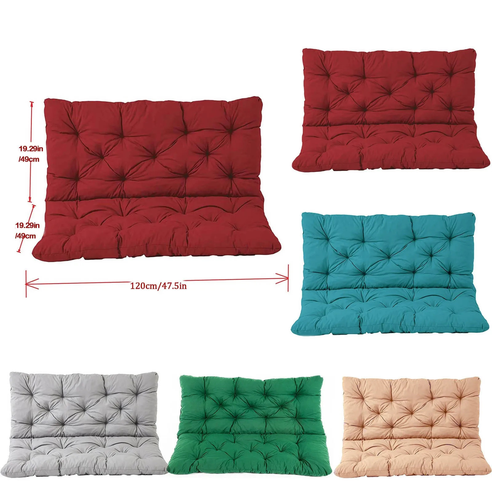 1pc 120 x 100 x 8 cm Garden Bench Cushion Outdoor Indoor Chair Cushion Furniture Upholstered Terrace cojines decorativos para 240619