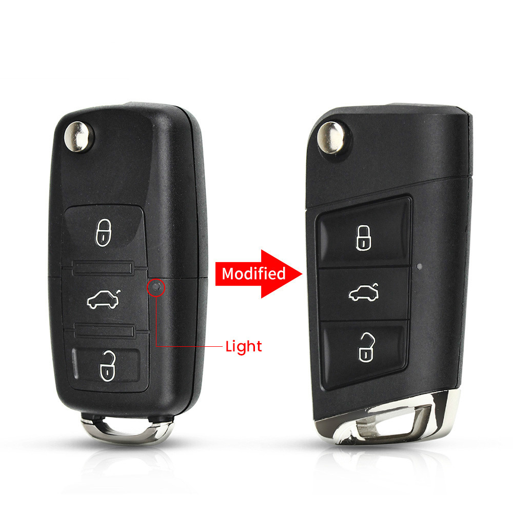 KEYYOU Modified Flip Remote Key Shell For Volkswagen VW Polo Passat B5 Golf MK5 Beetle 3 Buttons Replacement Car Key Cover