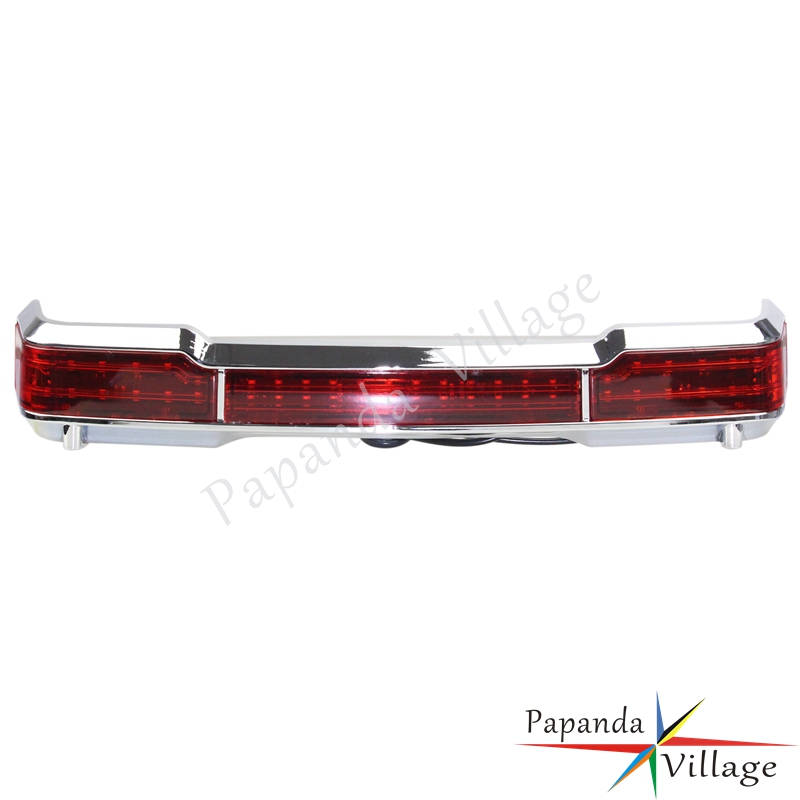 Papanda Motorcycle Chrome Running Brake Light LED Taillights For Harley Touring Classic King Electra Glide Tour Pack 1997-2008