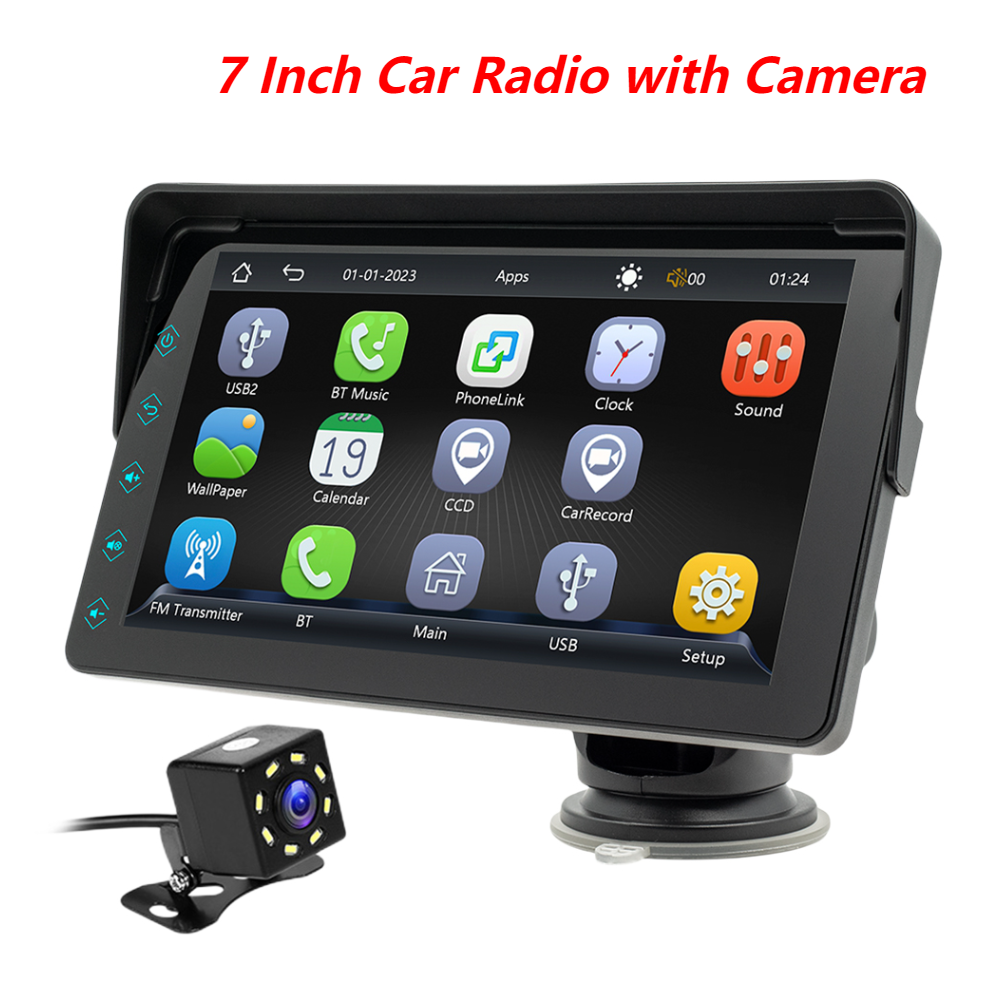 7 Inch Car Radio Universal Multimedia Player Touch Screen Android Auto Radio HD Autoradio Stereo Bluetooth USB TF FM Camera