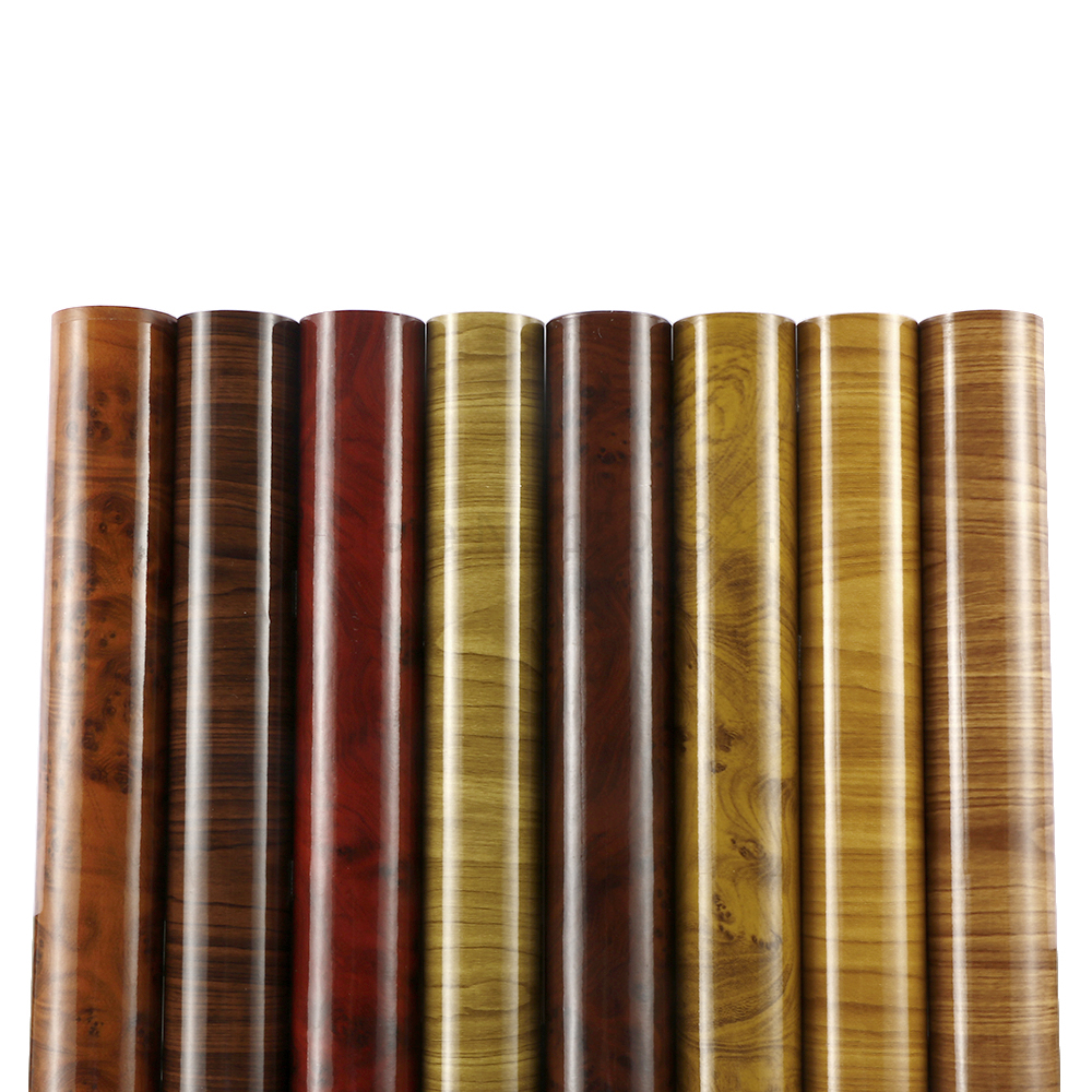 50*200cm Wood Textured Grain Vinyl Wrap Decals Adhesive Glossy Wood Grain PVC Vinyl Film Car Interior Stickers Auto Accessories