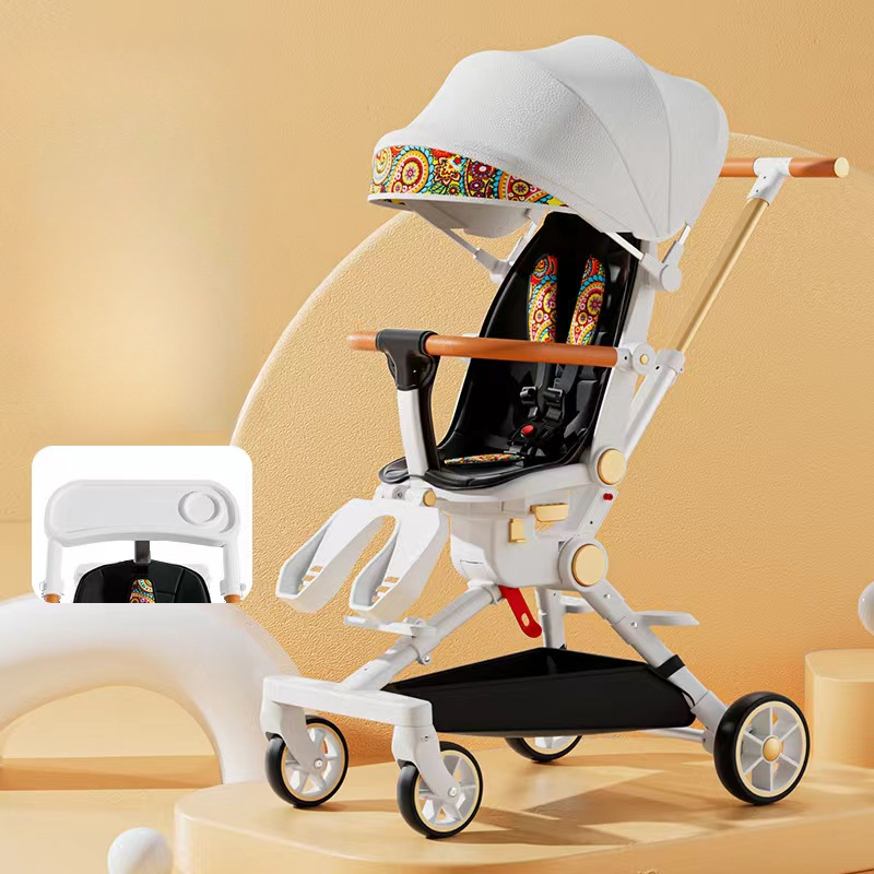 NEW Baby stroller lightweight baby trolley car four wheels stroller Can Lie and Sit with Dining plate portable baby stroller