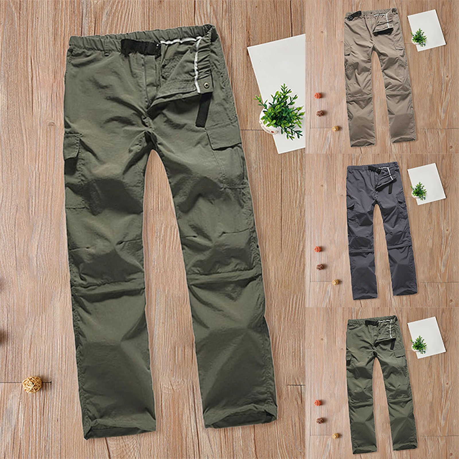 Men's Cargo Hiking Pants Lightweight Breathable Straight Leg Work Pants For Men With Multi Pockets Size 1 Outdoor