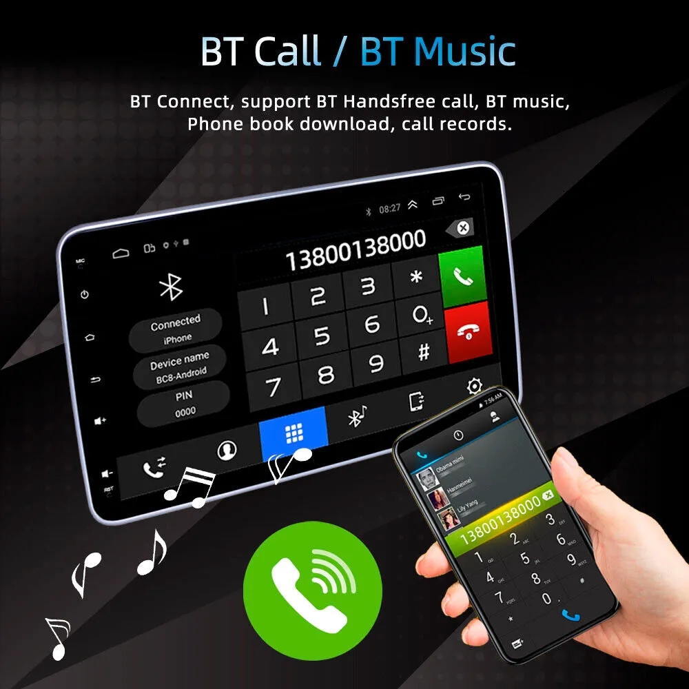 1 Din Android 12 Car Multimedia Player Autoradio Stereo Carplay 10 Inch Touch Screen Video GPS WiFi MP5 Player Auto Radio FM