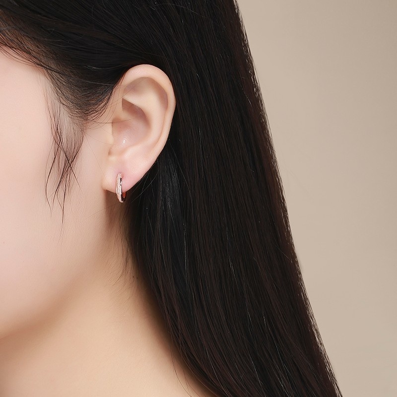 Cute 925 Sterling Silver Glitter Circle Small Loop Huggies Hoop Earrings For Women Jewelry Kids Baby Toddler Girls Arose Aretes