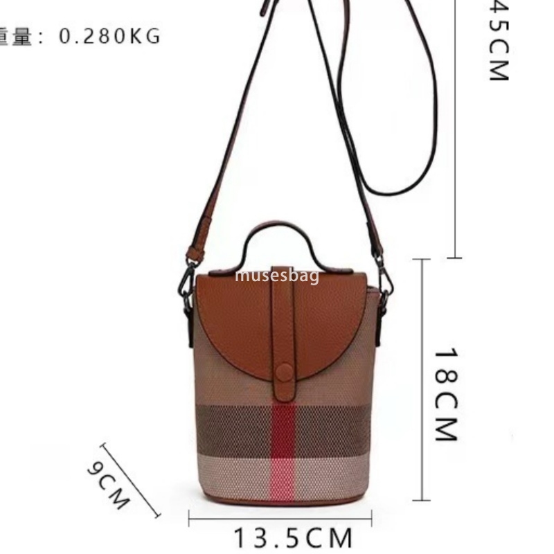 Urban minimalist atmospheric and niche design new women bags light imported plaid leather canvas contrasting color crossbody single shoulder phone bag