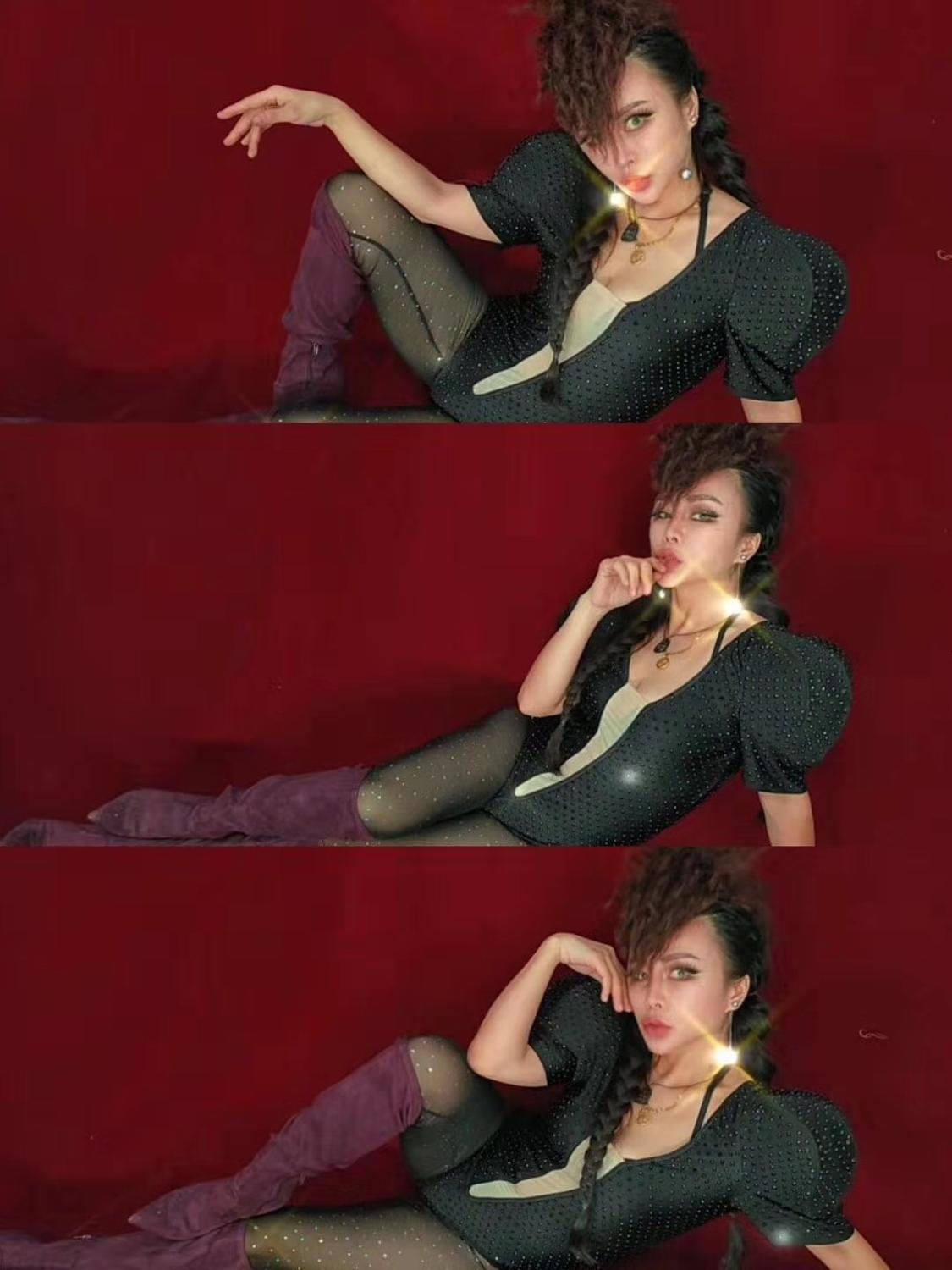 Sexy Nightclub Jazz Singer Dj Stage Costumes Women Puff Sleeve Rhinestones Bodysuits Crystals Leotard Ds Dancer Wear Black