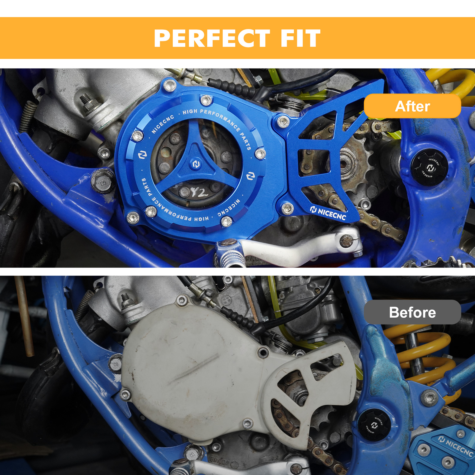 Motorcycle Sprocket Cover Guard & Motor Cover Kit For Yamaha YZ85 2002-2023 YZ80 1993-2001 YZ65 2018-2023 YZ 85 80 65 Aluminum
