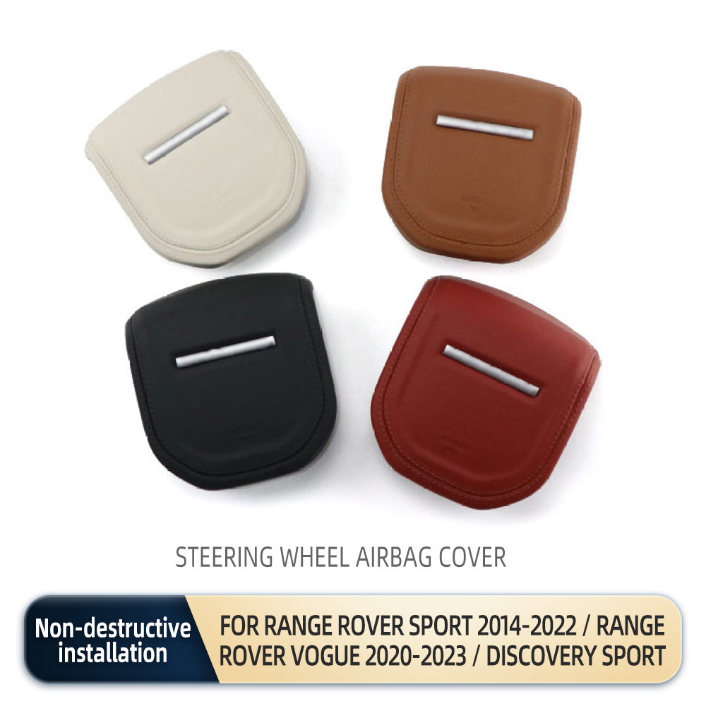 For Range Rover ABS Genuine Leather Car Steering Wheel Horn Cover Center Speaker Panel + Emblem OEM Replacement Car Accessory