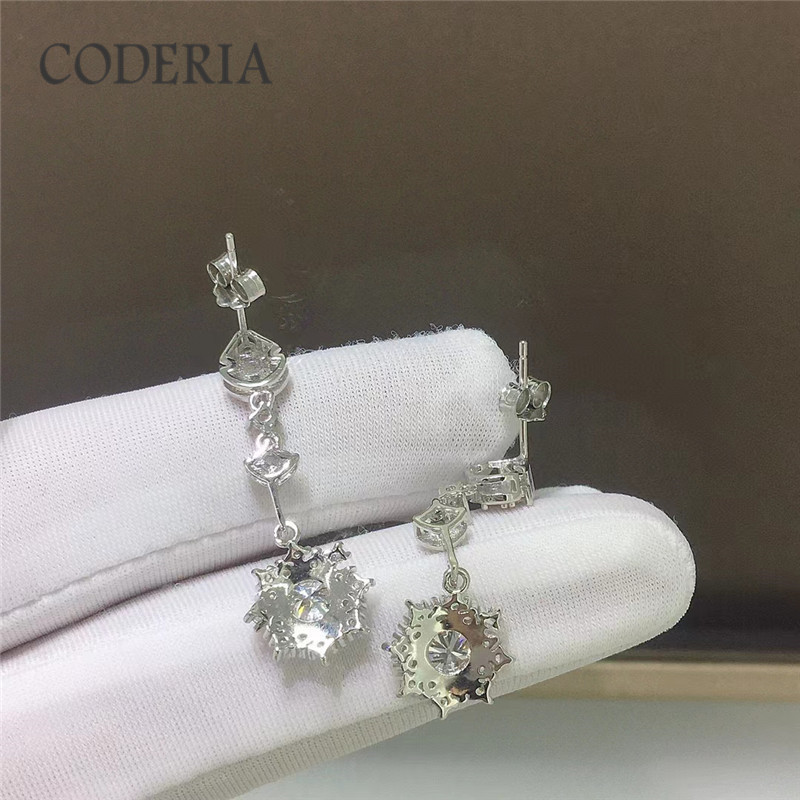 1 Carat GRA Moissanite Lucky Compass Pendant Earrings 100% 925 sterling silver D color VVS ultra white Diamond earrings Jewelry